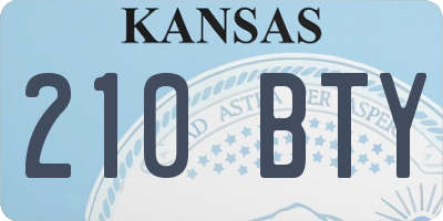 KS license plate 210BTY