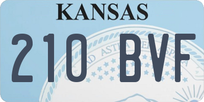 KS license plate 210BVF