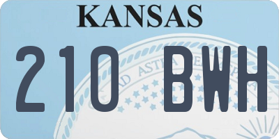 KS license plate 210BWH