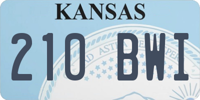 KS license plate 210BWI