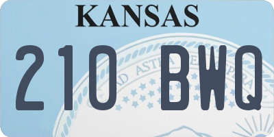 KS license plate 210BWQ