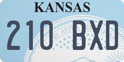 KS license plate 210BXD