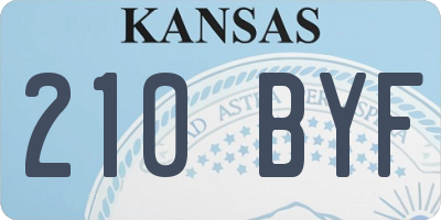 KS license plate 210BYF