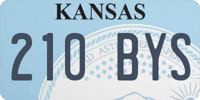 KS license plate 210BYS