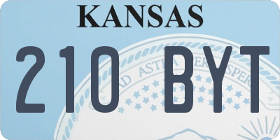 KS license plate 210BYT