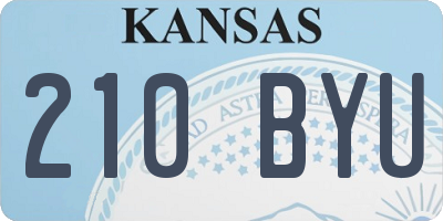 KS license plate 210BYU