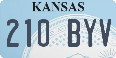 KS license plate 210BYV