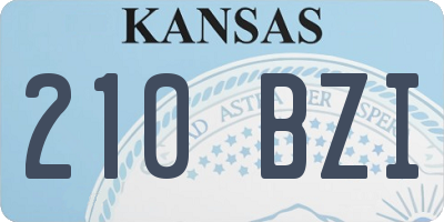 KS license plate 210BZI