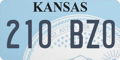 KS license plate 210BZO