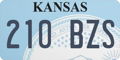 KS license plate 210BZS