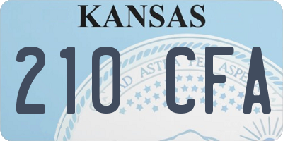 KS license plate 210CFA