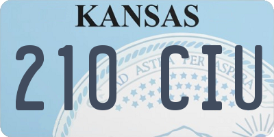 KS license plate 210CIU
