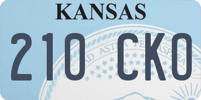 KS license plate 210CKO