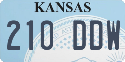 KS license plate 210DDW
