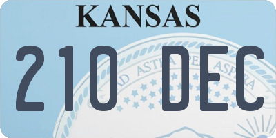 KS license plate 210DEC