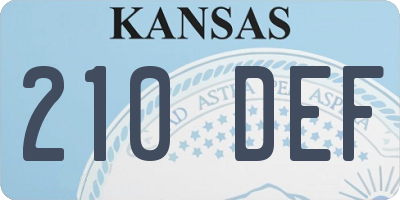 KS license plate 210DEF