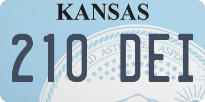 KS license plate 210DEI