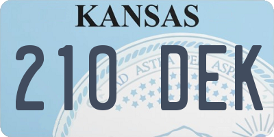 KS license plate 210DEK