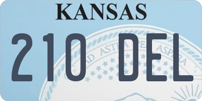 KS license plate 210DEL
