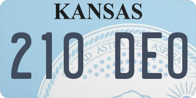 KS license plate 210DEO