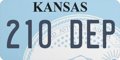 KS license plate 210DEP