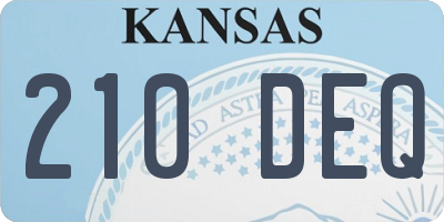 KS license plate 210DEQ