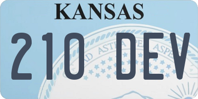 KS license plate 210DEV