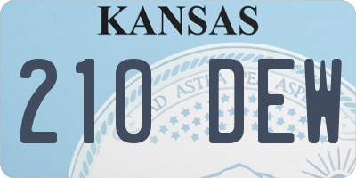 KS license plate 210DEW