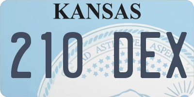 KS license plate 210DEX