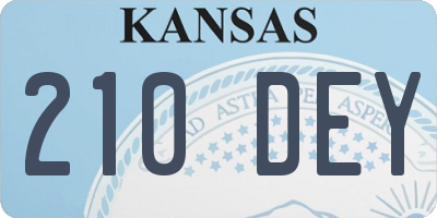 KS license plate 210DEY