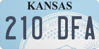 KS license plate 210DFA