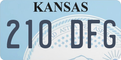 KS license plate 210DFG