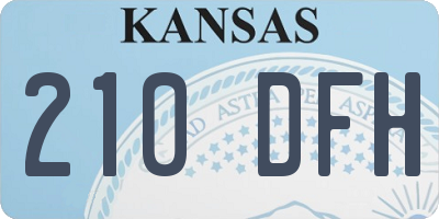 KS license plate 210DFH
