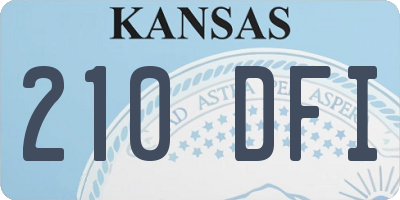 KS license plate 210DFI