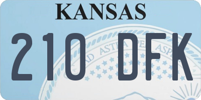 KS license plate 210DFK