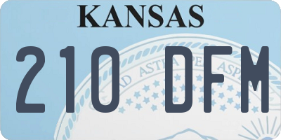 KS license plate 210DFM