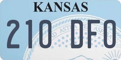 KS license plate 210DFO