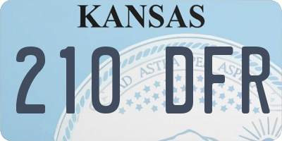 KS license plate 210DFR