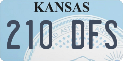 KS license plate 210DFS