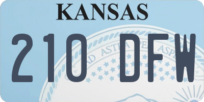 KS license plate 210DFW