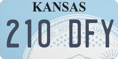 KS license plate 210DFY