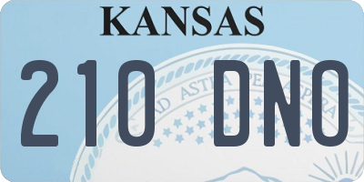 KS license plate 210DNO