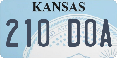 KS license plate 210DOA