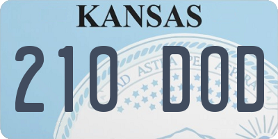 KS license plate 210DOD