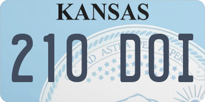 KS license plate 210DOI