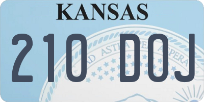 KS license plate 210DOJ