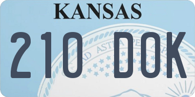 KS license plate 210DOK