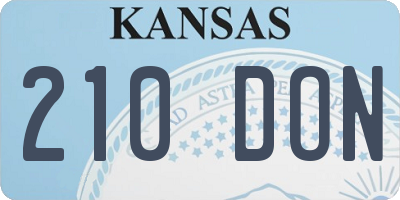KS license plate 210DON