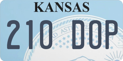 KS license plate 210DOP