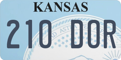 KS license plate 210DOR